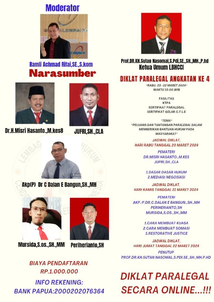 LBH CCI ADAKAN DIKLAT PARALEGAL ANGKATAN IV - Teropong Rakyat
