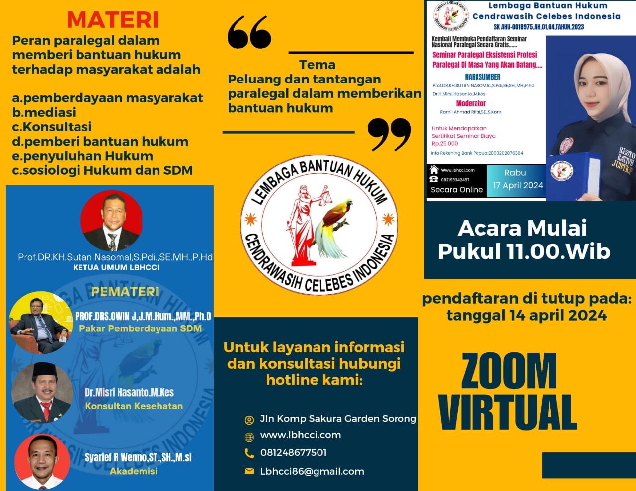 LBH CCI ADAKAN SEMINAR NASIONAL PARALEGAL, UNDANG PAKAR SEBAGAI NARASUMBER