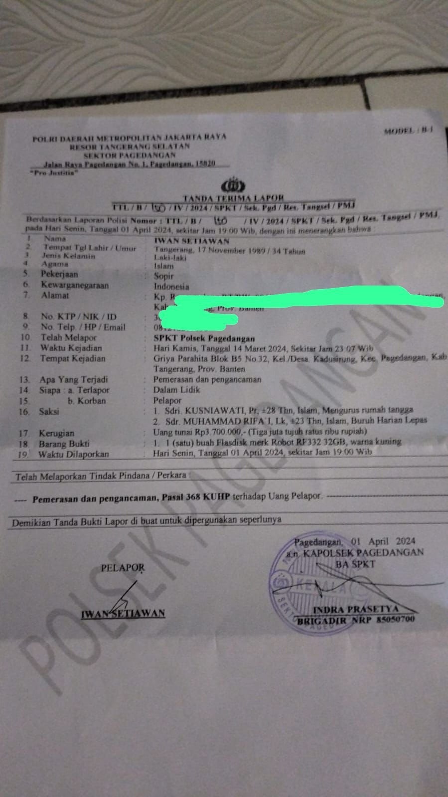 Korban Pemerasan Yang di Lakukan Oknum Wartawan Akhirnya Lapor Polisi