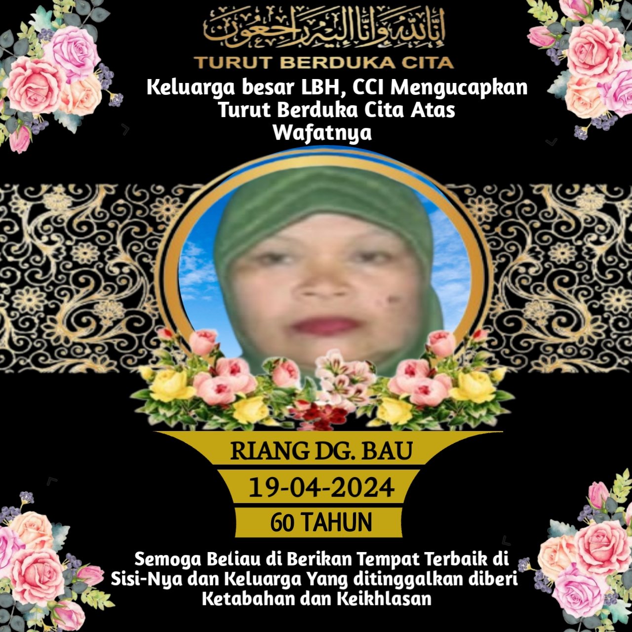 KELUARGA BESAR LBH CCI BERDUKA, KEPALA PERWAKILAN LBH CCI Dr H MISRI HASANTO,M.Kes ADAKAN SHOLAT GAIB