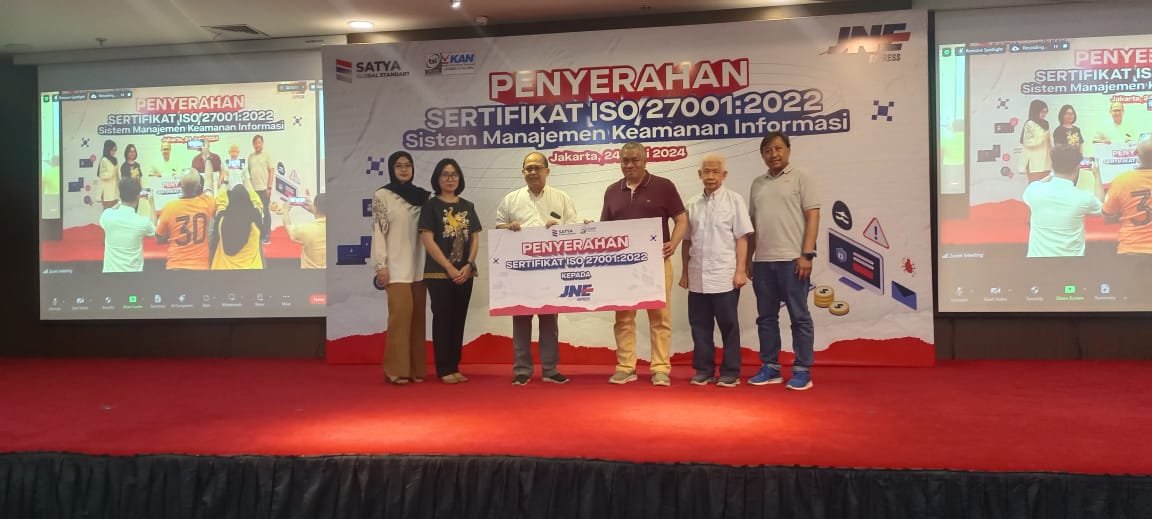 JNE Raih Sertifikasi ISO 27001:2022 untuk Sistem Manajemen Keamanan Informasi