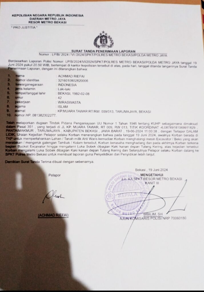 Portal Berita Indonesia dan Dunia Terkini Hari Ini, Update Harian Terbaru, Terlengkap, Tajam, Aktual dan Berimbang. Sikap Arogansi Warnai Penguasaan Lahan Di Wilayah Hukum Polres Bekasi - Teropong Rakyat