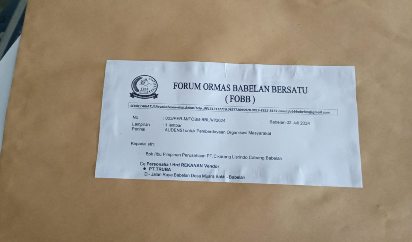 Forum Ormas Babelan Bersatu Tolak Penolakan Cikarang Listrindo: Rencana Aksi Massa Menyusul - TeropongRakyat.co