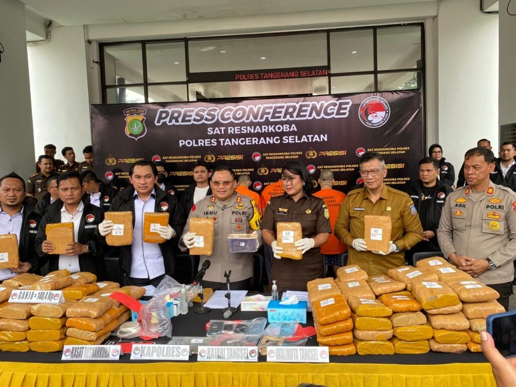 Polres Tangerang Selatan Ungkap Peredaran Narkotika Jenis Ganja Sebanyak 140,4 Kg - Teropong Rakyat
