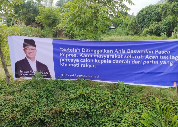 Anis Dikhianati Nasdem, Warga Lhokseumawe Ungkap Kekecewaan Lewat Spanduk - TeropongRakyat.co