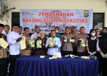 Selamatkan Ribuan Generasi Muda Dari Narkotika, Polsek Bekasi Selatan Musnahkan Sabu dan Pil Ekstasi. - TeropongRakyat.co