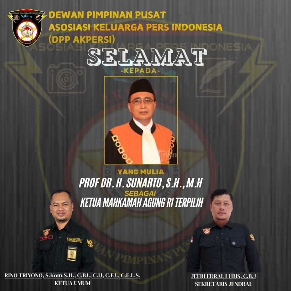 Portal Berita Indonesia dan Dunia Terkini Hari Ini, Update Harian Terbaru, Terlengkap, Tajam, Aktual dan Berimbang. AKPERSI Ucapkan Selamat Untuk Yang Mulia Prof.Dr. Sunarto, S.H., M.H Terpilih Ketua Mahkamah Agung Republik Indonesia Secara Aklamasi - Teropong Rakyat