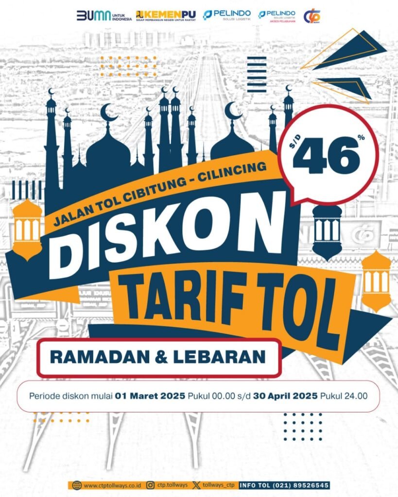 Portal Berita Indonesia dan Dunia Terkini Hari Ini, Update Harian Terbaru, Terlengkap, Tajam, Aktual dan Berimbang. Diskon Tarif JTCC Periode Ramadhan dan Lebaran - Teropong Rakyat