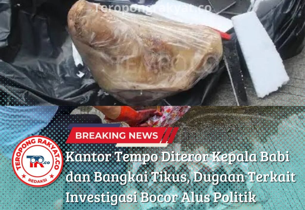 Portal Berita Indonesia dan Dunia Terkini Hari Ini, Update Harian Terbaru, Terlengkap, Tajam, Aktual dan Berimbang. Kantor Tempo Diteror Kepala Babi dan Bangkai Tikus, Dugaan Terkait Investigasi Bocor Alus Politik - Teropong Rakyat