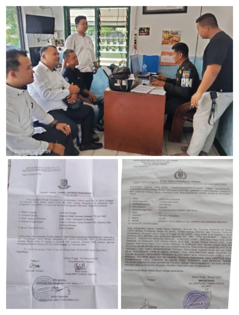 Usai Melapor Ke Sub- Denpom, Atas Pemborgolan Dirinya Oleh Oknum Kapam PTPN,Wartawan Syahdan S, Kini Juga melaporkan Dugaan Kasus Pelanggaran UU ITE Tentang transaksi Elektronik Atas Tuduhan Fitnah - Teropong Rakyat