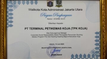 TPK Koja Terima Penghargaan dari Walikota Jakarta Utara atas Inisiatif Penurunan Stunting Melalui Program Pos Gizi Kepiting Baja