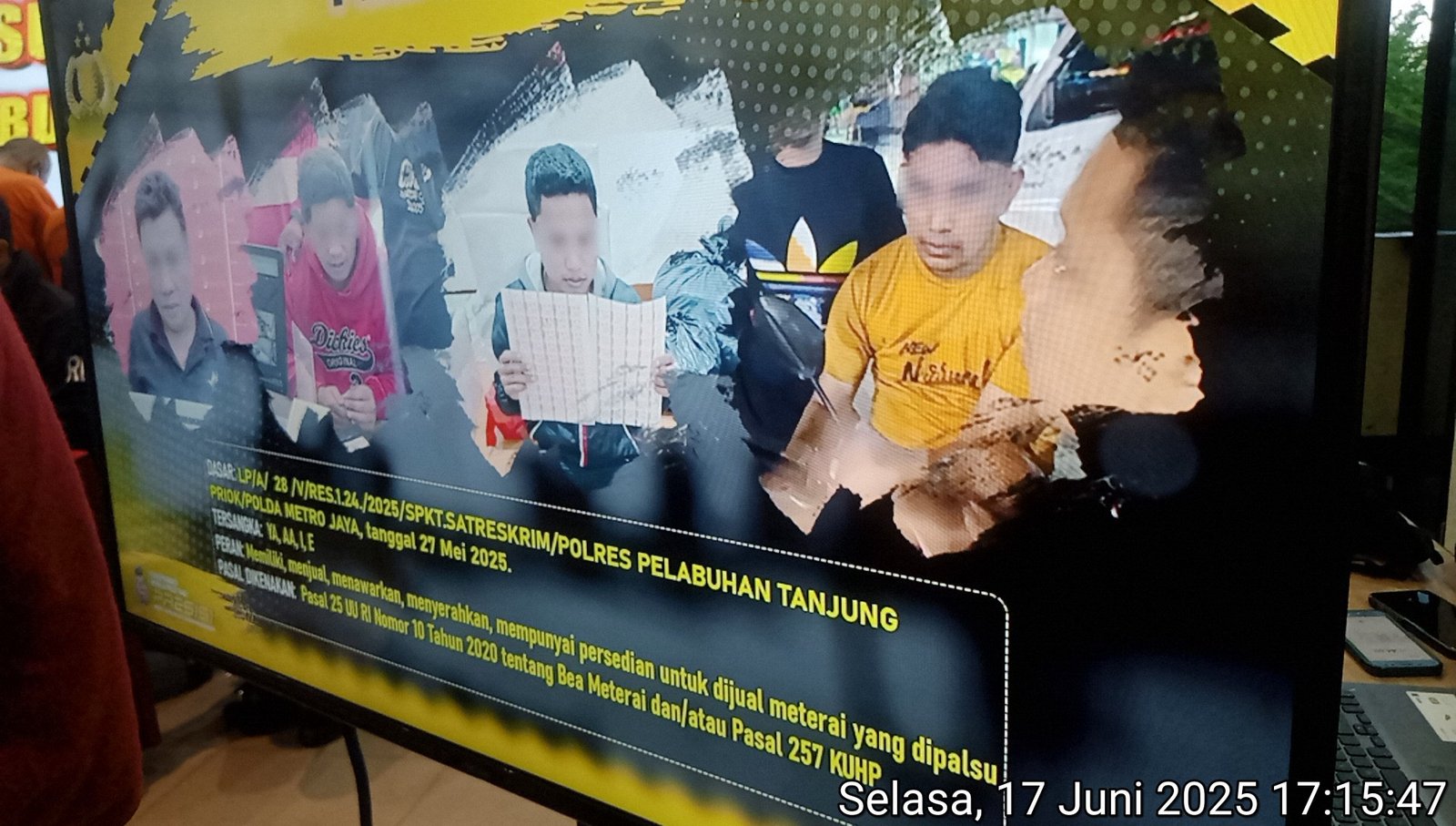 Polres Pelabuhan Tanjung Priok Ungkap Sindikat Pemalsuan Materai dan Buku Nikah, Negara Dirugikan Miliaran Rupiah - Teropongrakyat.co