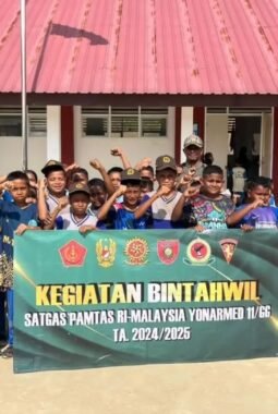 Yonarmed 11 Kostrad Tanamkan Nasionalisme di Sebatik Tengah