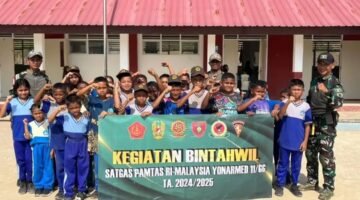 Yonarmed 11 Kostrad Tanamkan Nasionalisme di Sebatik Tengah