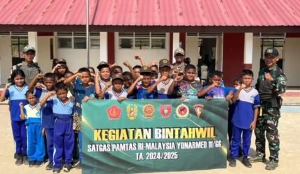 Yonarmed 11 Kostrad Tanamkan Nasionalisme di Sebatik Tengah - Teropong Rakyat