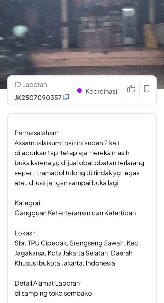 Penjualan Obat Keras Terbatas Menjamur di Jakarta Selatan, Warga Cemas, Laporan ke JAKI dan Satpol PP Tak Digubris - Teropong Rakyat