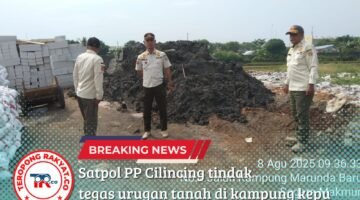 Satpol PP Cilincing tindak tegas urugan tanah di kampung kepu Marunda