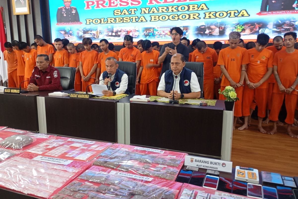 Polresta Bogor Kota Tangkap 33 Tersangka Narkoba Sepanjang September 2025