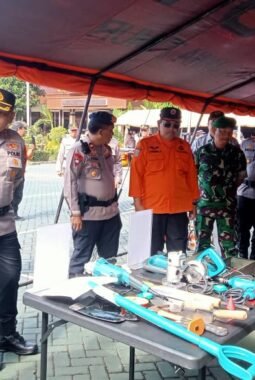 Danramil Kepanjen Hadiri Apel Gelar Kesiapan Tanggap Darurat Bencana di Polres Malang
