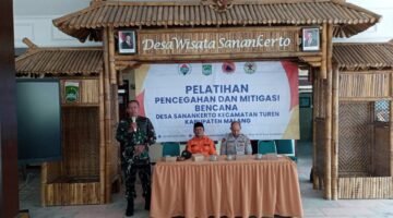 Sinergi Babinsa, BPBD dan Desa Sanankerto Tingkatkan Kapasitas Mitigasi Bencana