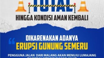 Erupsi Gunung Semeru, Polres Malang Tutup Jalur Ampelgading–Lumajang hingga Kondisi Aman