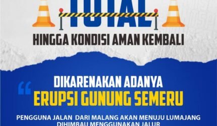 Erupsi Gunung Semeru, Polres Malang Tutup Jalur Ampelgading–Lumajang hingga Kondisi Aman - Teropong Rakyat