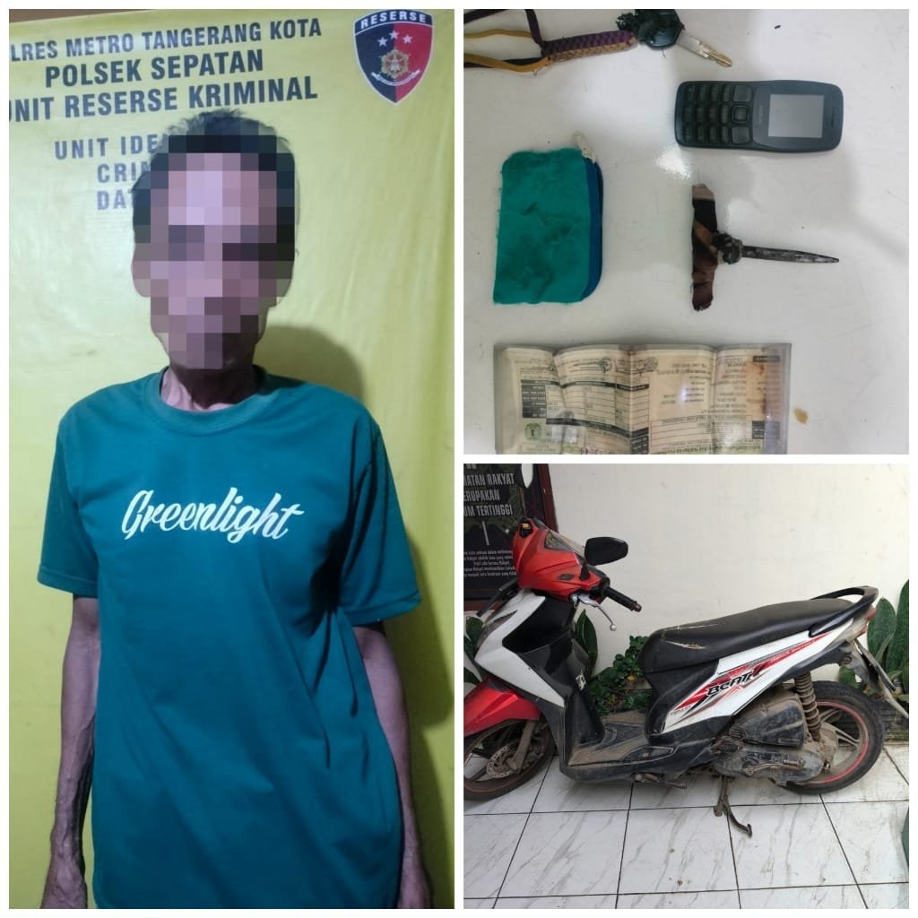 Aksi Curanmor Digagalkan Polisi, Pria Asal Serang Ditangkap Saat Dorong Motor - Teropong Rakyat