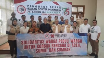 98 Resolution Network Salurkan 98 Juta Bencana Banjir Sumatera Melalui PB IDI