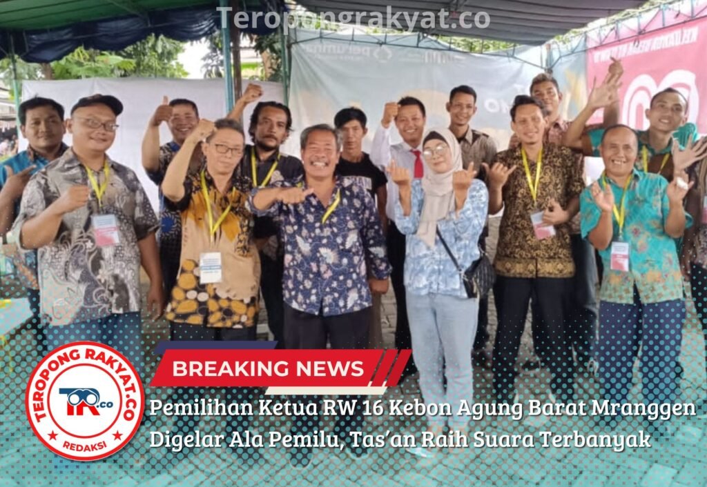 Portal Berita Indonesia dan Dunia Terkini Hari Ini, Update Harian Terbaru, Terlengkap, Tajam, Aktual dan Berimbang. Pemilihan Ketua RW 16 Kebon Agung Barat Mranggen Digelar Ala Pemilu, Tas’an Raih Suara Terbanyak - Teropong Rakyat