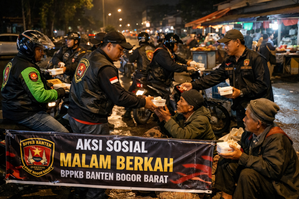 BPPKB Banten DPAC Bogor Barat Turun ke Jalan Tengah Malam, Gelar Aksi “Malam Berkah” - Teropong Rakyat