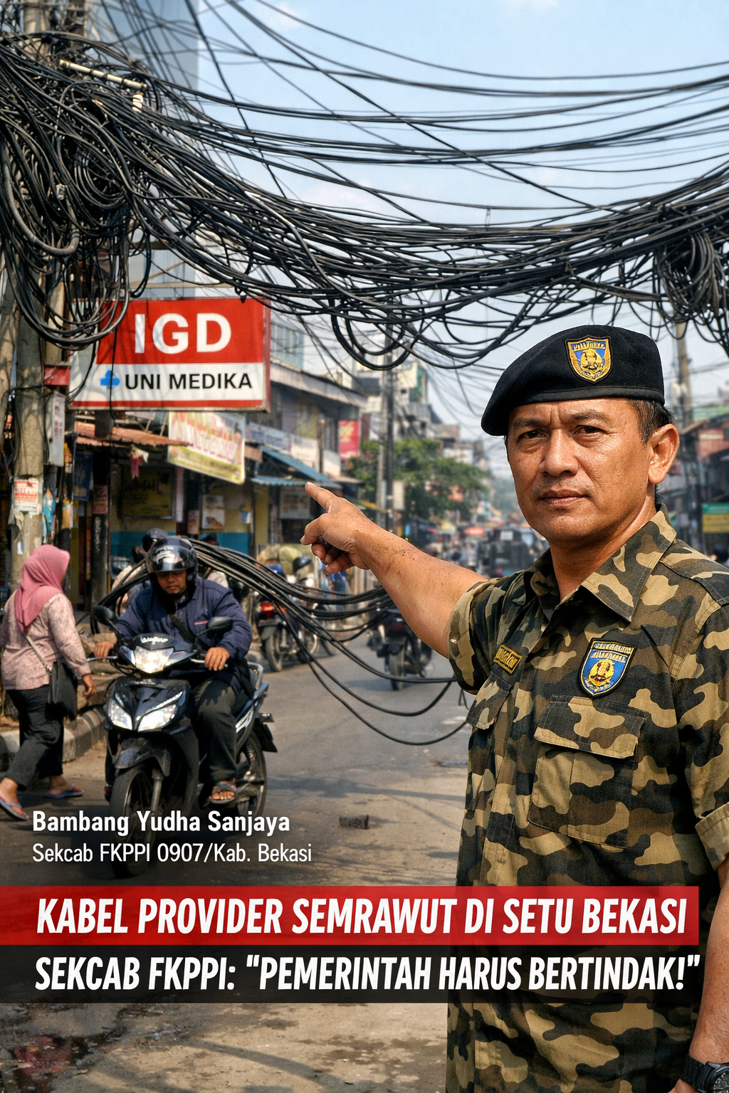 Kabel Utilitas Semrawut Halangi Akses IGD RS Uni Medika, Pemerintah Diminta Turun Tangan
