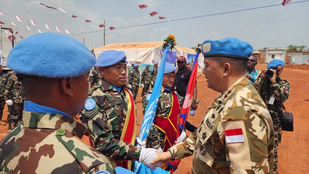 DFC MINUSCA Mayjen TNI M. Asmi Tinjau Kesiapan (Commander Visit) Kontingen Nepal HRPB di Obo Afrika Tengah - Teropong Rakyat