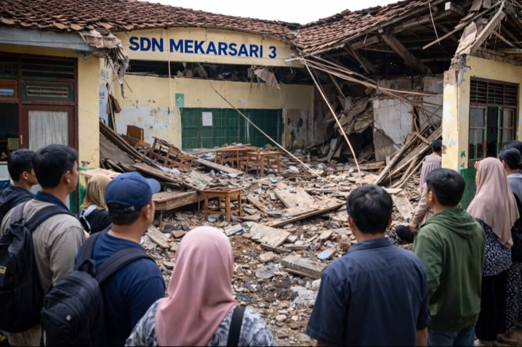 Portal Berita Indonesia dan Dunia Terkini Hari Ini, Update Harian Terbaru, Terlengkap, Tajam, Aktual dan Berimbang. Ruang Kelas SDN Mekarsari 3 Ambruk, Penggunaan Dana BOS dan Pengawasan Disdik Disorot - Teropong Rakyat