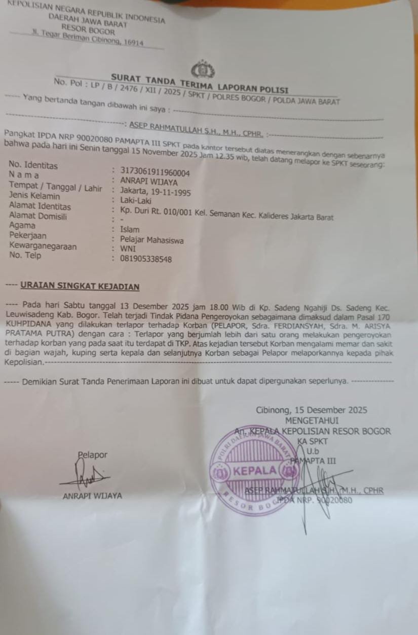 Portal Berita Indonesia dan Dunia Terkini Hari Ini, Update Harian Terbaru, Terlengkap, Tajam, Aktual dan Berimbang. Kasus Dugaan Penganiayaan 9 Wartawan Mandek, Publik Soroti Kinerja Polres Bogor - Teropong Rakyat