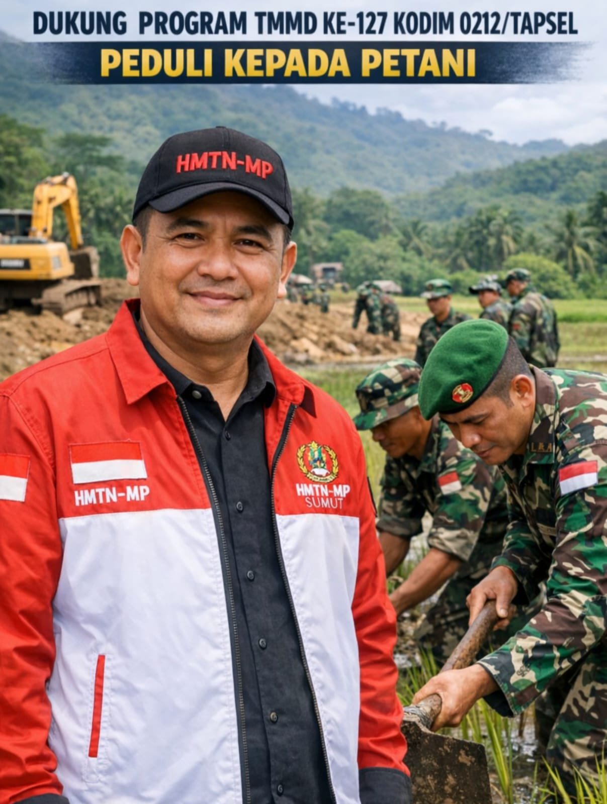 Plt Ketua DPW HMTN-MP Sumut Dukung Program TMMD ke-127 Kodim 0212/Tapsel, Wujud Kepedulian kepada Petani