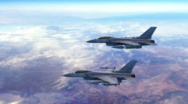 Advanced Fighter Jets Flying Together Above The Clouds. Accelerates And Disappears. War And Air Force Related 3D Illustration Render.