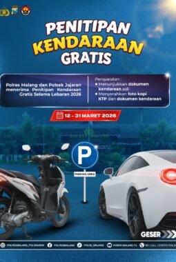 Mudik Lebaran 2026, Polres Malang Buka Layanan Titip Kendaraan Gratis
