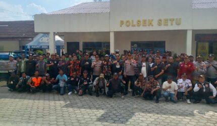 Polsek Setu Gelar Program “Sabuk Kamtibmas”, Gandeng Ormas dan Ojol Perkuat Sinergi Keamanan - Teropong Rakyat