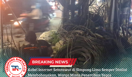 Kabel Internet Semrawut di Simpang Lima Semper Dinilai Membahayakan, Warga Minta Penertiban Tegas - Teropong Rakyat