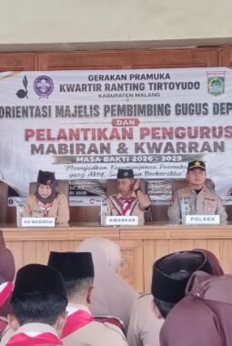 Babinsa Tirtoyudo Hadiri Pelantikan Mabiran dan Kwarran, Perkuat Kepemimpinan Pramuka 2026–2029