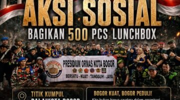 Presidium Ormas Kota Bogor Gelar Aksi Sosial, Bagikan 500 Kotak Makan