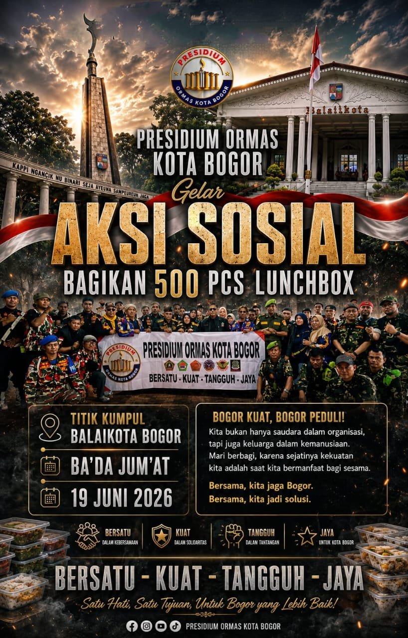 Presidium Ormas Kota Bogor Gelar Aksi Sosial, Bagikan 500 Kotak Makan