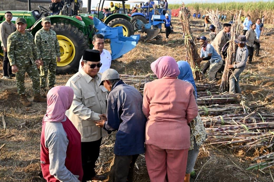 Presiden Prabowo Saksikan Panen Raya Tebu di Malang dan Serap Aspirasi Petani