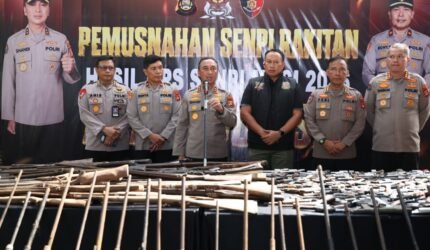 Negara Hadir Berantas Senpi Ilegal, Polda Sumsel Musnahkan Ratusan Senjata Api Hasil Ops Senpi Musi 2026 - Teropong Rakyat