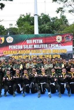 Kodim 0833/Kota Malang Terima Kunjungan Dankodiklat TNI AD Dalam Rangka Uji Petik Pencak Silat Militer