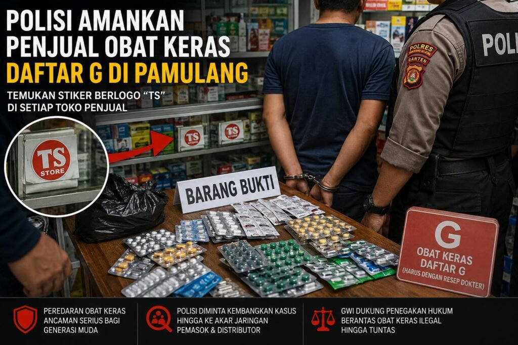Portal Berita Indonesia dan Dunia Terkini Hari Ini, Update Harian Terbaru, Terlengkap, Tajam, Aktual dan Berimbang. Polisi Ringkus Penjual Obat Keras Daftar G, Temuan Stiker "TS" Diduga Jadi Petunjuk Jaringan - Teropong Rakyat