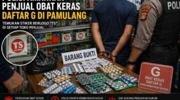 Polisi Ringkus Penjual Obat Keras Daftar G, Temuan Stiker “TS” Diduga Jadi Petunjuk Jaringan
