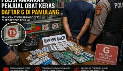 Polisi Ringkus Penjual Obat Keras Daftar G, Temuan Stiker "TS" Diduga Jadi Petunjuk Jaringan - Teropong Rakyat