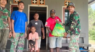 Semangat Gotong Royong Satgas TMMD ke-129 Kodim 1505/Tidore dan Warga Bangun Drainase di Desa Lolobata