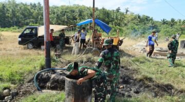 Jawab Krisis Air Bersih, TMMD Ke-129 Kodim 1505/Tidore Bangun Sumur Bor